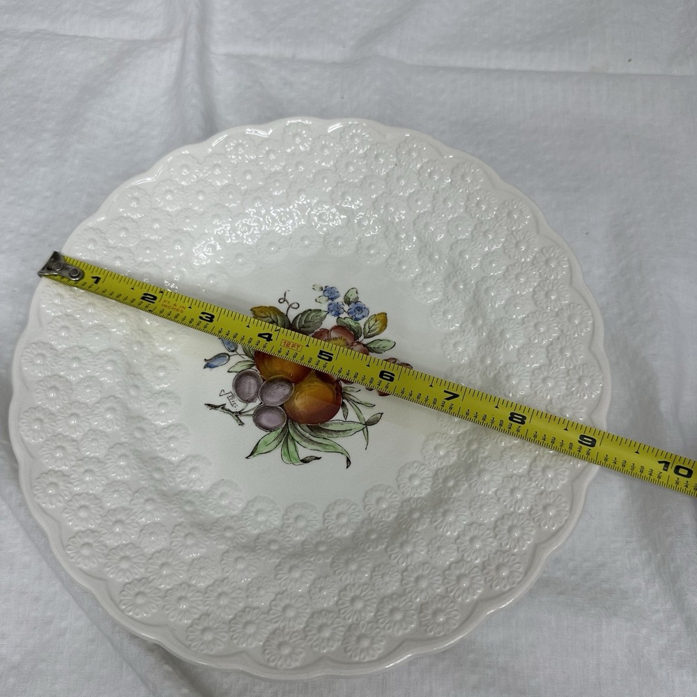 3 Copeland Spode Alden J Price Embossed Daisy Border Fruit Flower #9-11 Plates - Picture 15 of 15